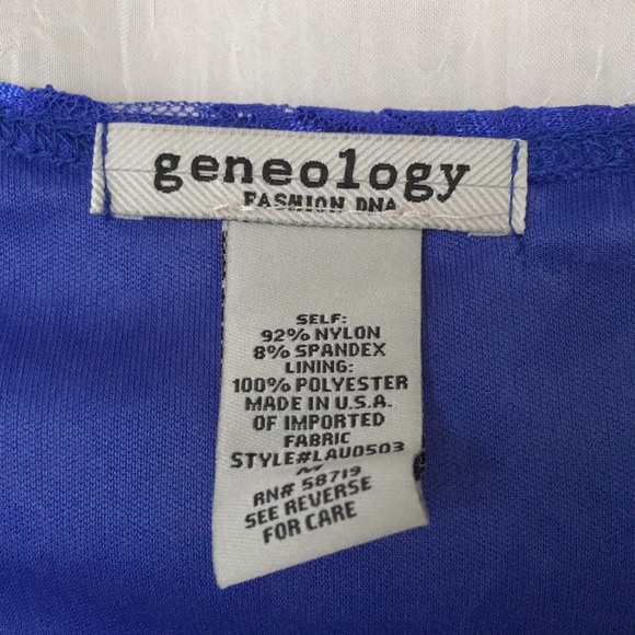geneology royal blue lace stretch long sleeves top - Picture 6 of 8